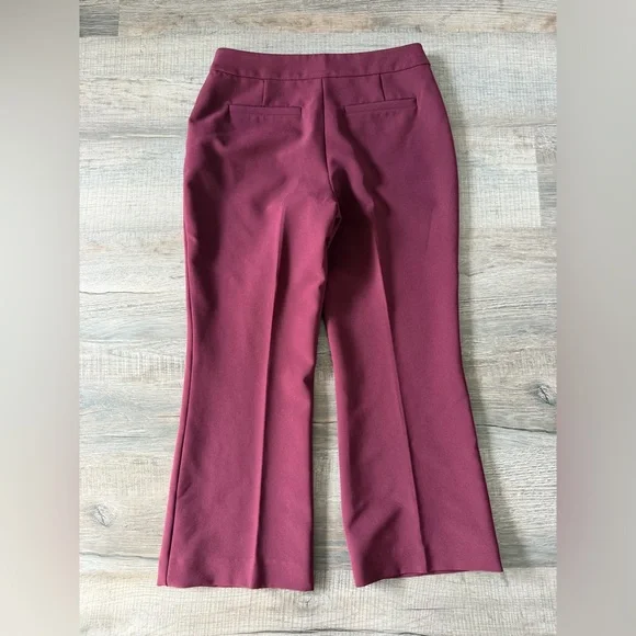 Kate Spade Polished Cigarette Pant 6 Deep Cherry Cropped Slacks Career Office